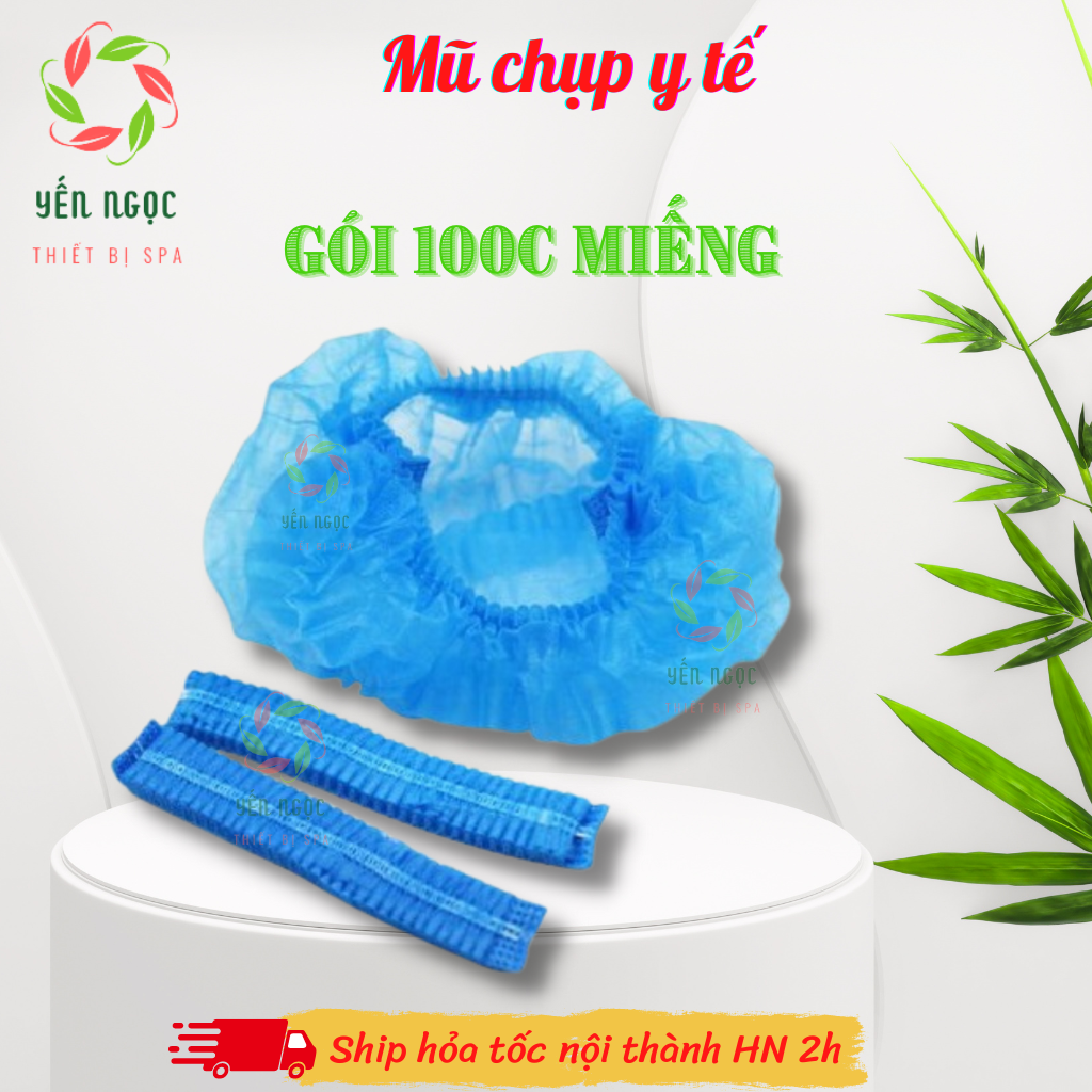 Mũ chùm đầu y tế, nón con sâu chùm đầu | Mũ chụp y tế gói 100c