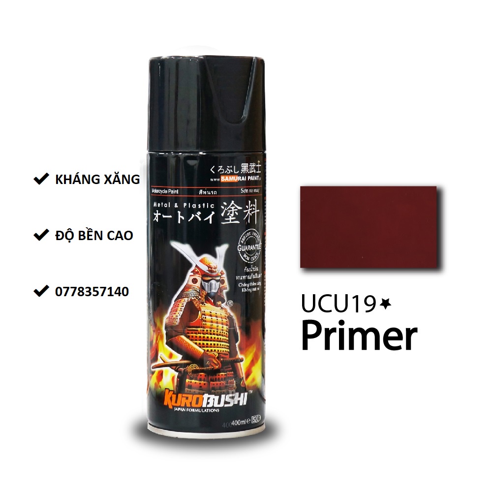 Ucu19 sơn xịt samurai sơn lót màu đỏ