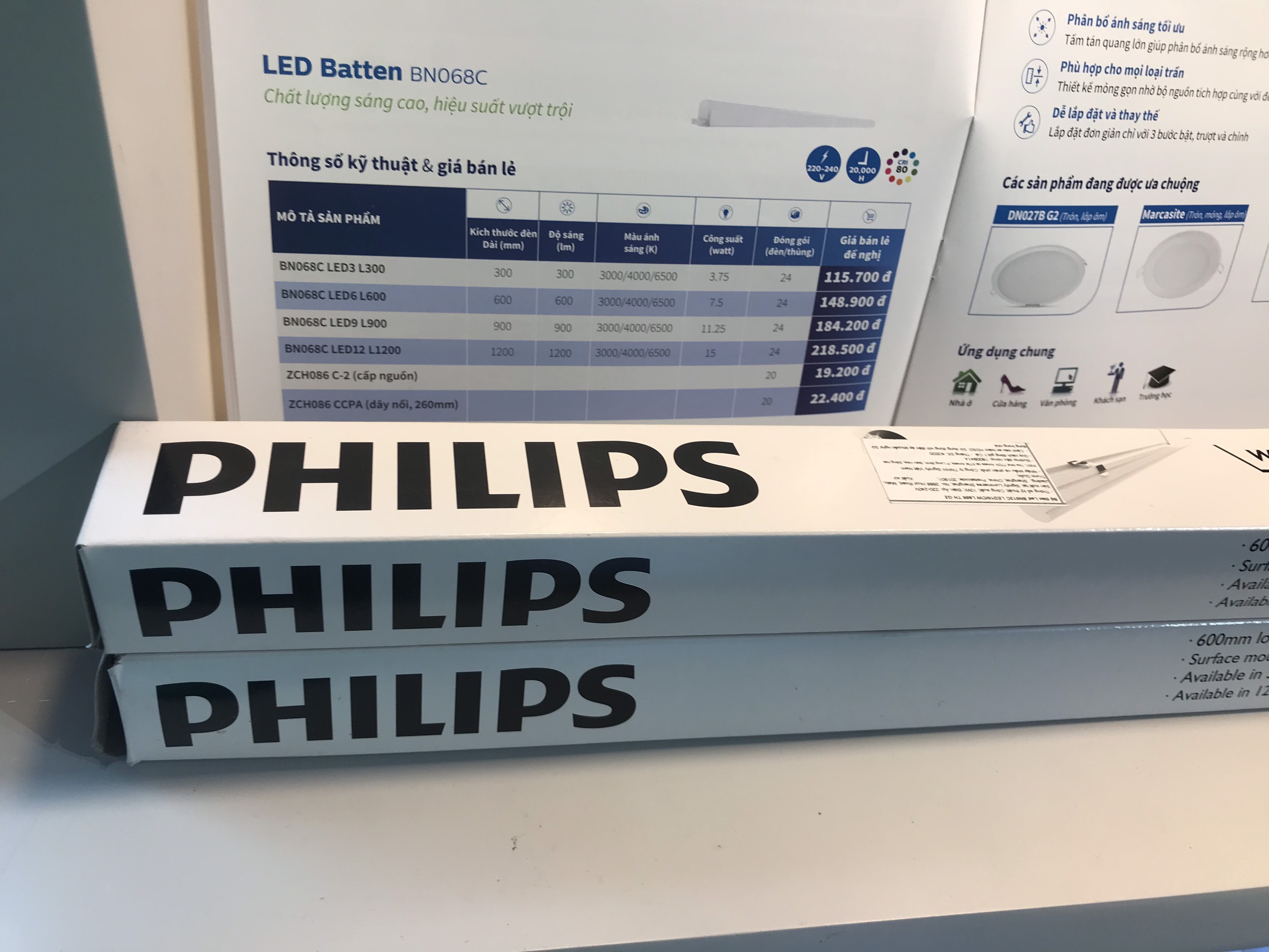 [HCM]Bộ máng đèn PHILIPS 0m6 LED T8 BN012C 10W - ( tiết kiệm hơn  sáng lâu hơn )