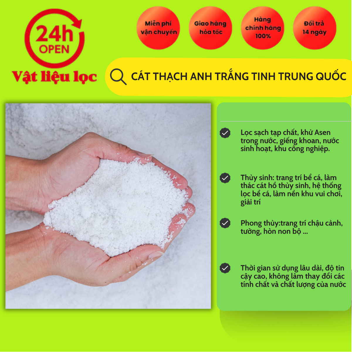 Cát thạch anh trắng tinh trung quốc
