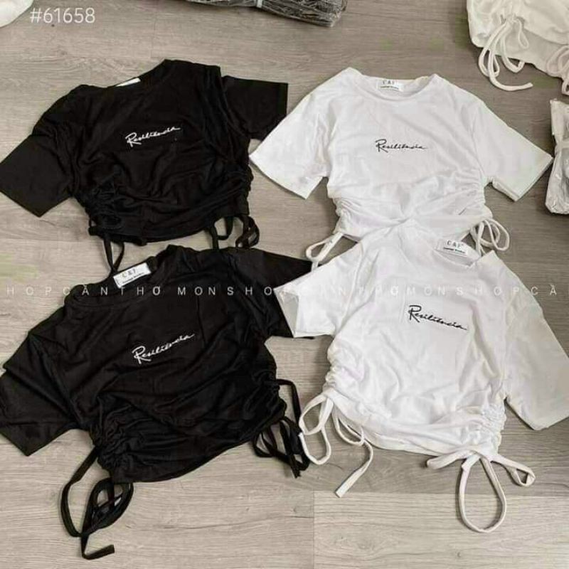 Áo Croptop Dây Rút 2 Bên
