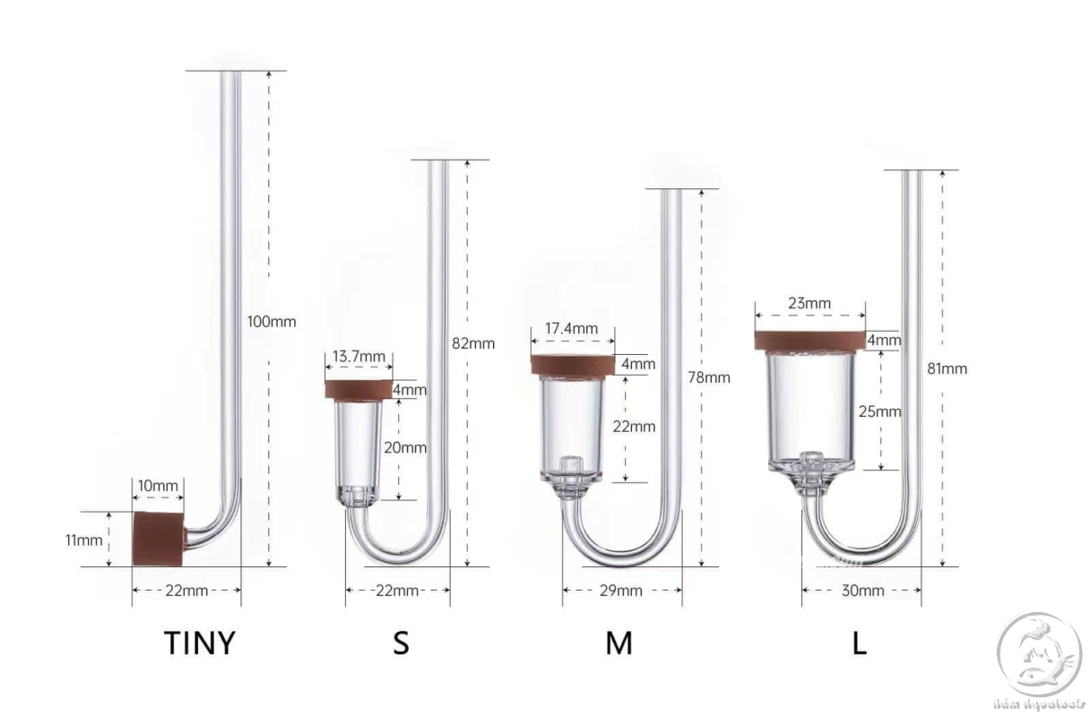 Sủi CO2 CHIHIROS Nano Co2 Diffuser | Cốc Sủi CO2 Siêu Mịn Cho Hồ Cá Thuỷ Sinh