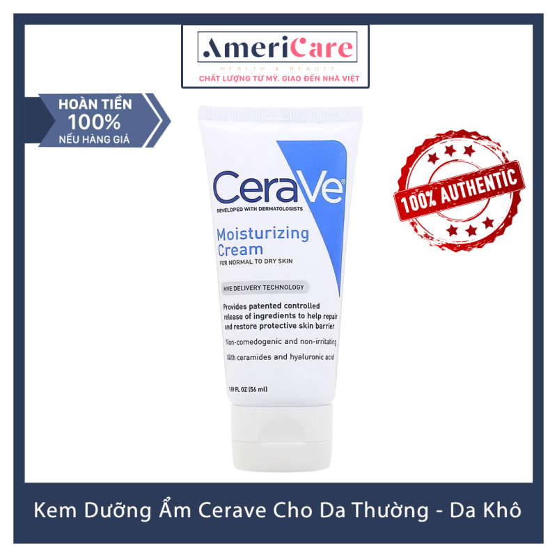 [Bill Mỹ] Kem Dưỡng Ẩm Cerave Cho Da Thường & Da Khô (56 ml) - Cerave Moisturizing Cream For Normal To Dry Skin