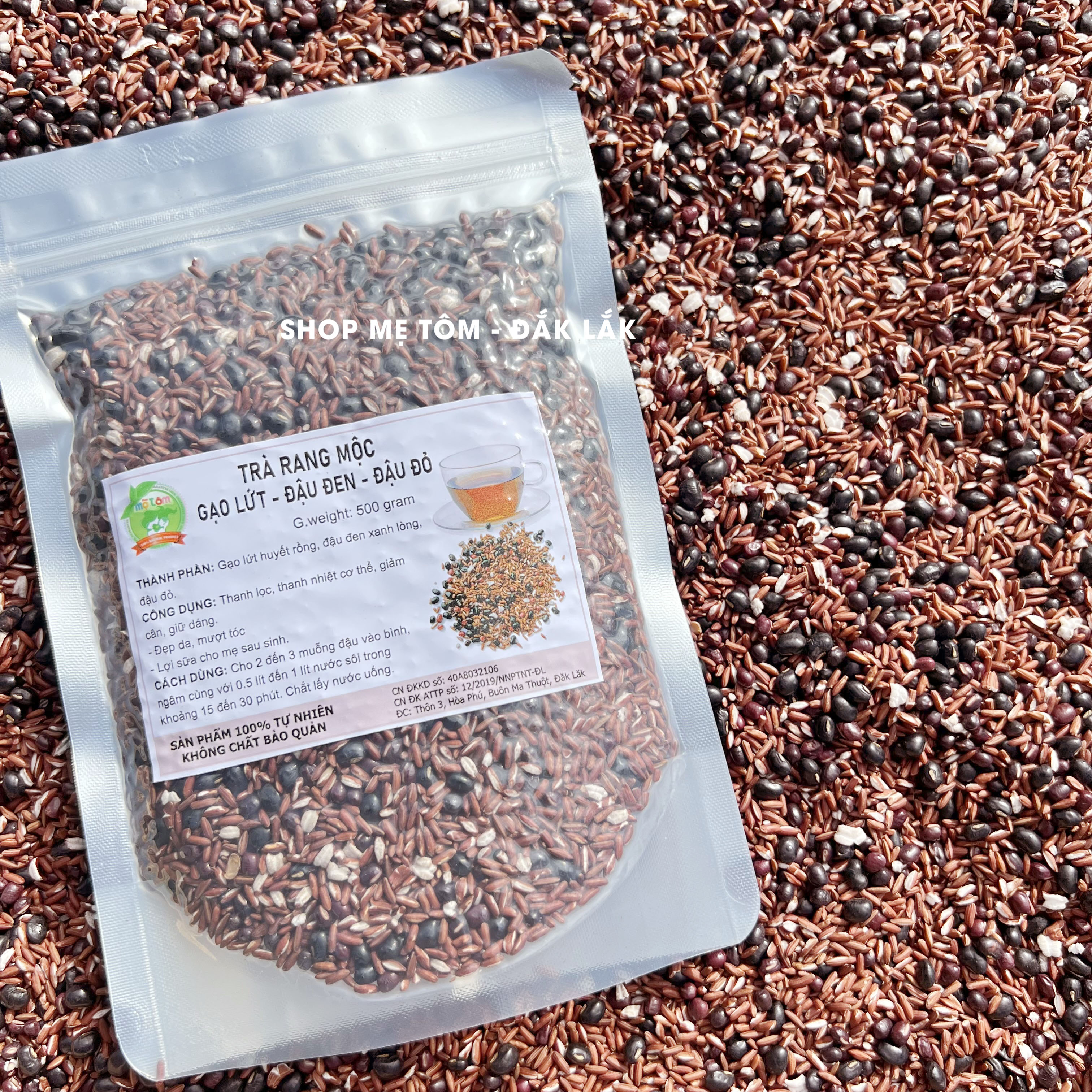 500GRAM TRÀ ĐẬU ĐEN ĐẬU ĐỎ RANG MỘC