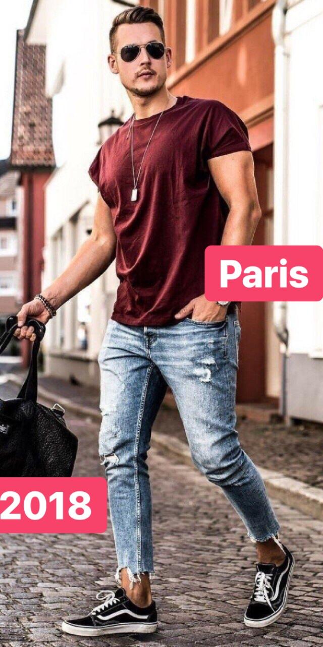 QUẦN JEAN NAM XANH RÁCH SANG KIỂU CAO BỒI MỸ PR-2018 CAO CẤP - PARIS FASHION