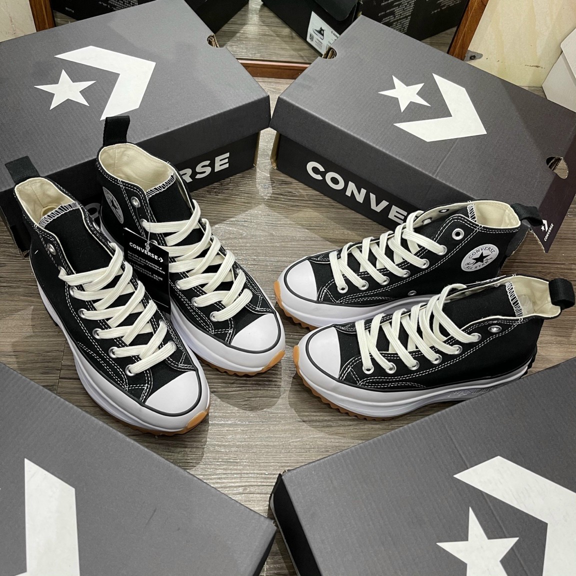 Giày Converse Run Star Hike Hi Low Black White Cổ Thấp ( Full box )