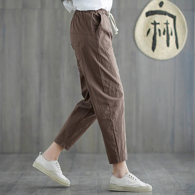 Quần baggy harem Linen nữ