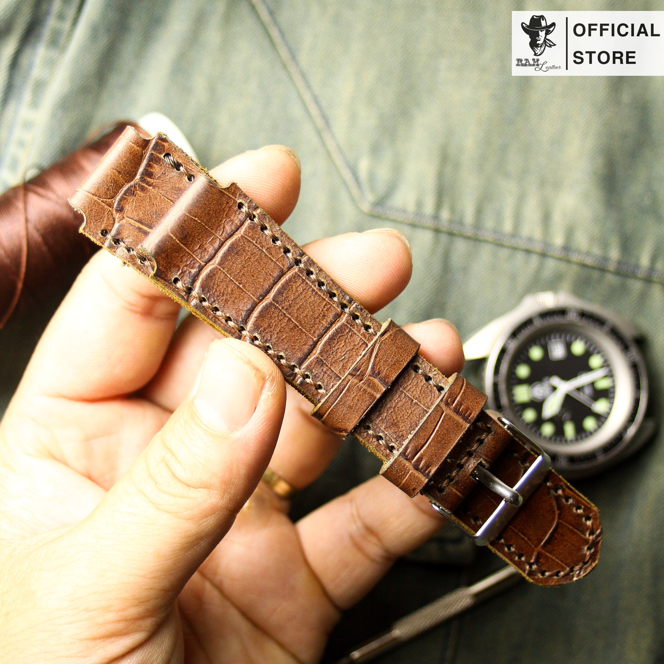 WATCH STRAPS DOUBLE COW LEATHER REAL