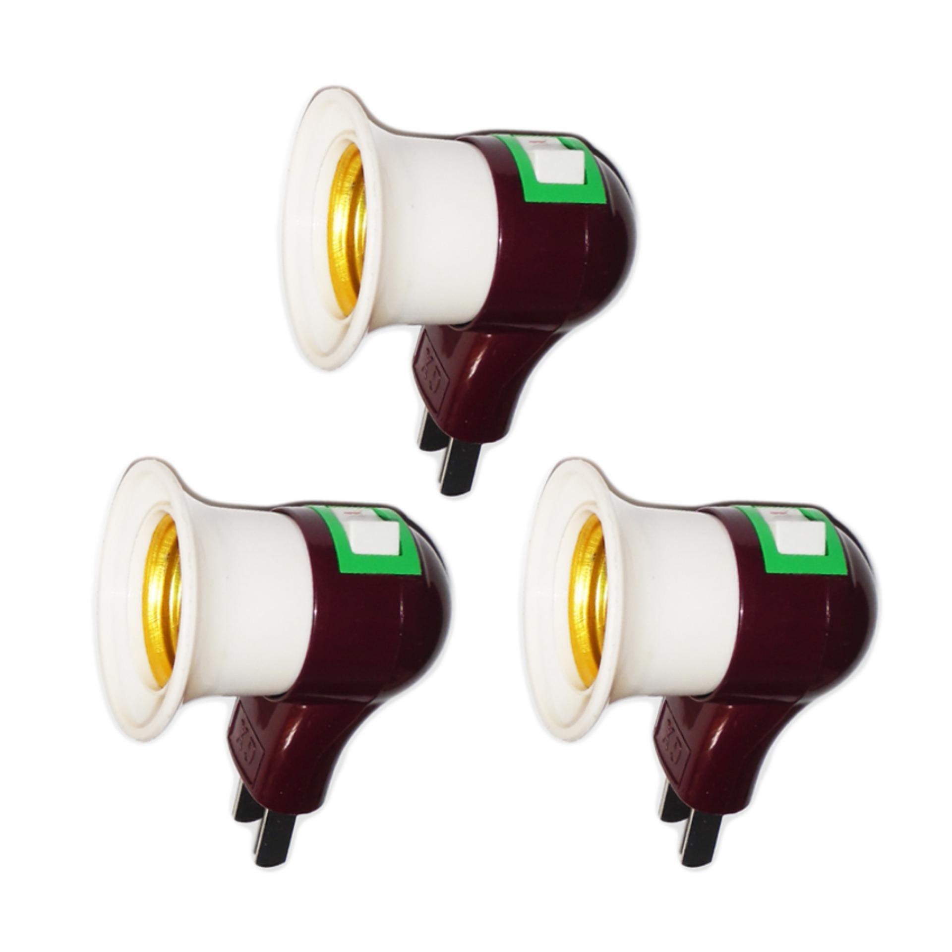 [HCM]Bộ 3 đuôi bóng đèn có công tắc (kem)