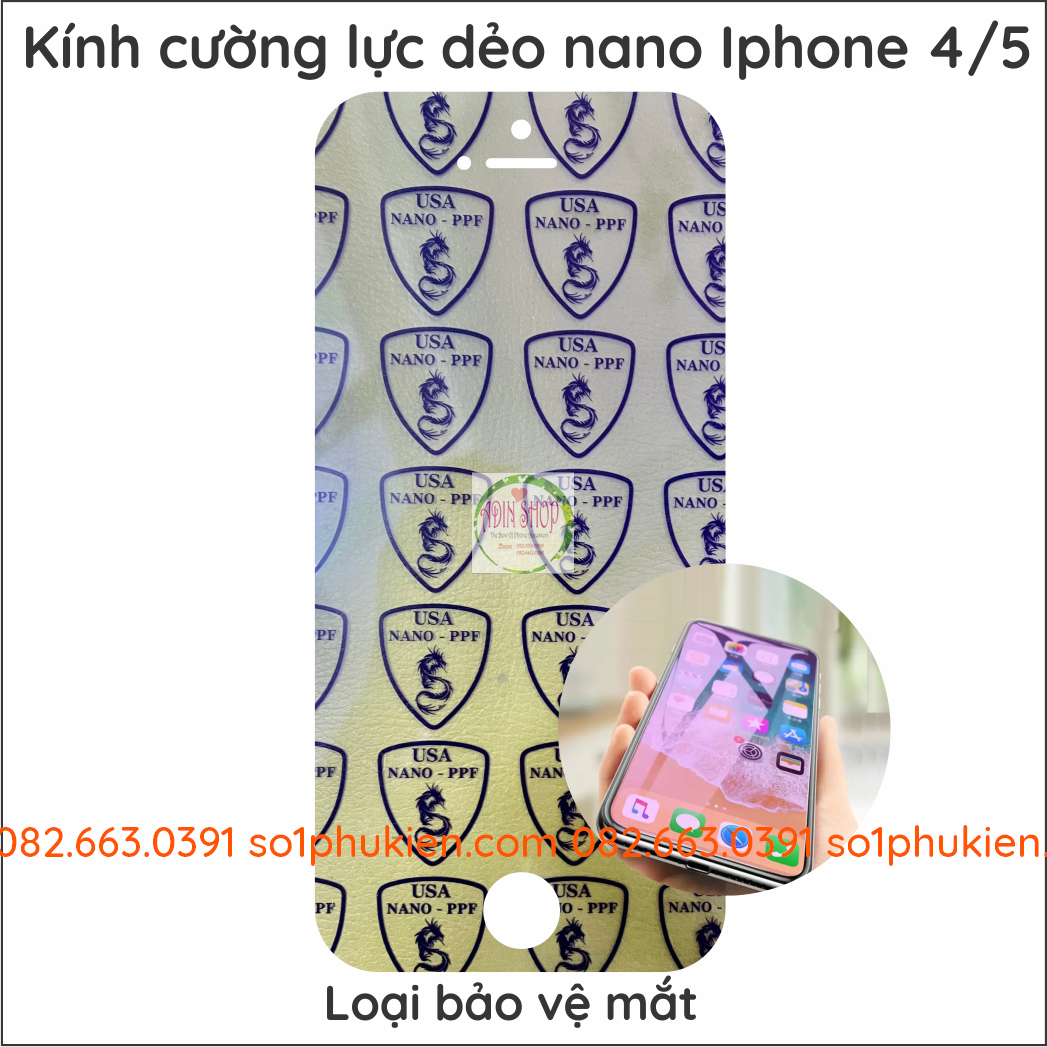 Dán Cường Lực Nano dẻo IPHONE 4 / 4s / 5 / 5s / 5e siêu bền