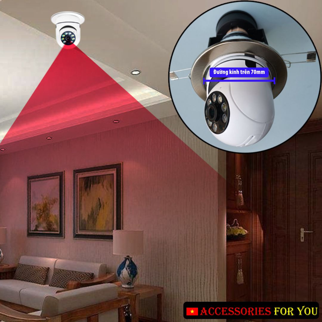 [L] Camera thông minh V380 - E27 đui xoáy [Kèm HDSD tiếng Việt, cài đặt dễ dàng trong 5 phút]
