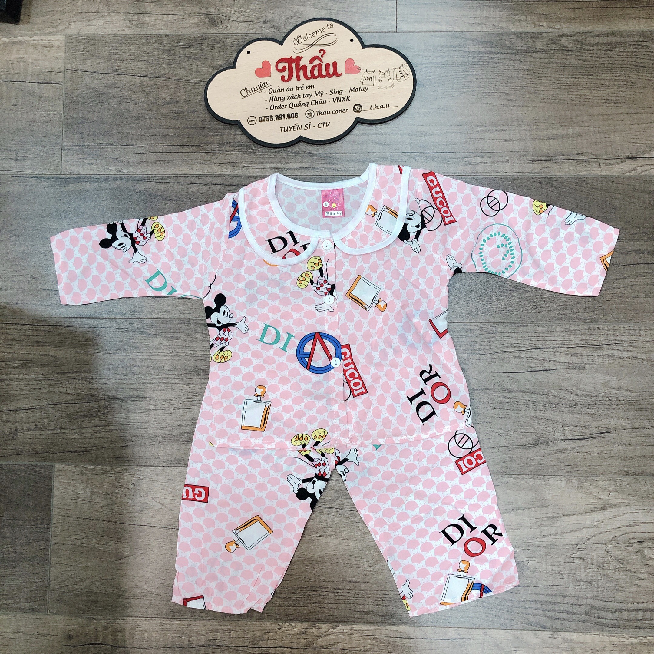 [COMBO 3 BỘ 110K] - BỘ TOLE TAY DÀI BÉ GÁI (7-18KG)