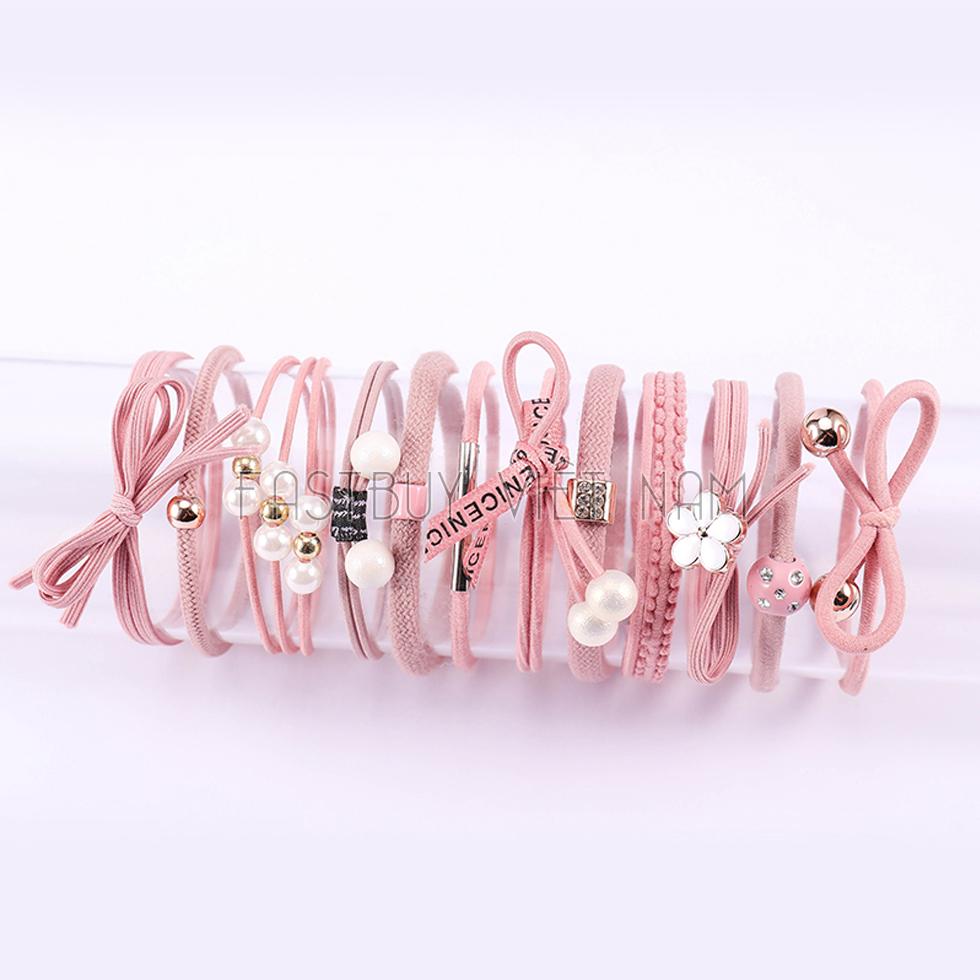 Sét 12 Dây Buộc Tóc Hàn Quốc