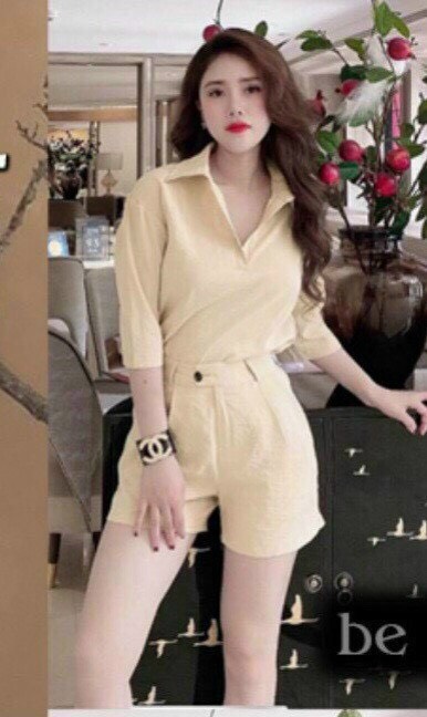 ( SIÊU SALE CUỐI NĂM) Set bộ nữ áo sơ mi vải đũi nhật