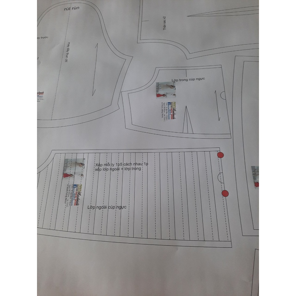 Rập giấy đầm tay dài thắt nơ cổ mã 1283 (BẢN VẼ)