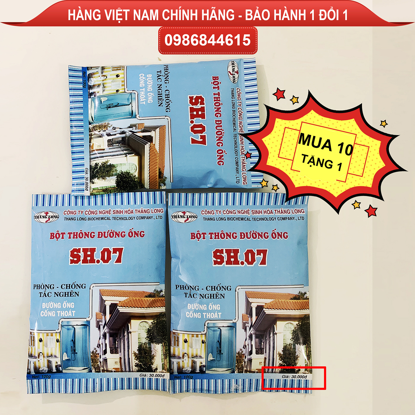 Bột thông cống, bot thong cong SH07, bột thông cống thần thánh, thông tắc bồn cầu