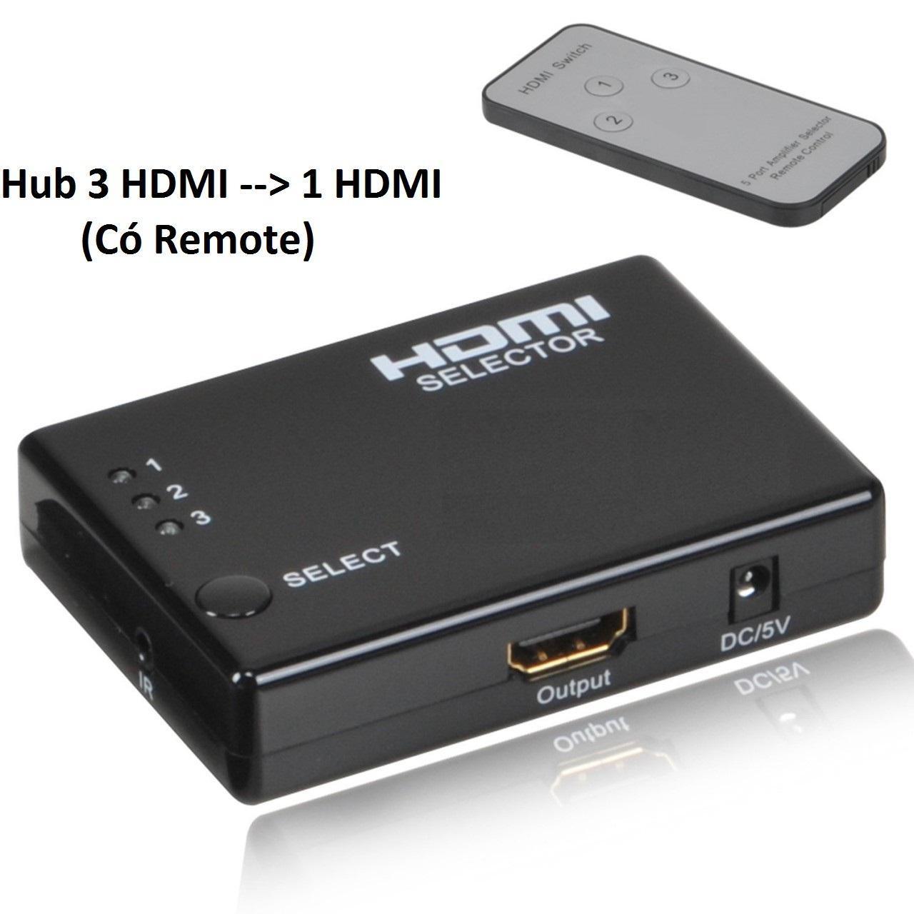 [HCM]Hub 3 HDMI  ra 1 HDMI (có Remote)