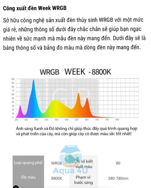 Đèn LED Week Raptor WRGB - D300 - (Hồ thủy sinh 30-35cm )
