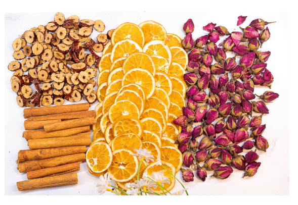 Trà Cam - Quế - Táo Đỏ - Hoa Hồng - Đường Phèn