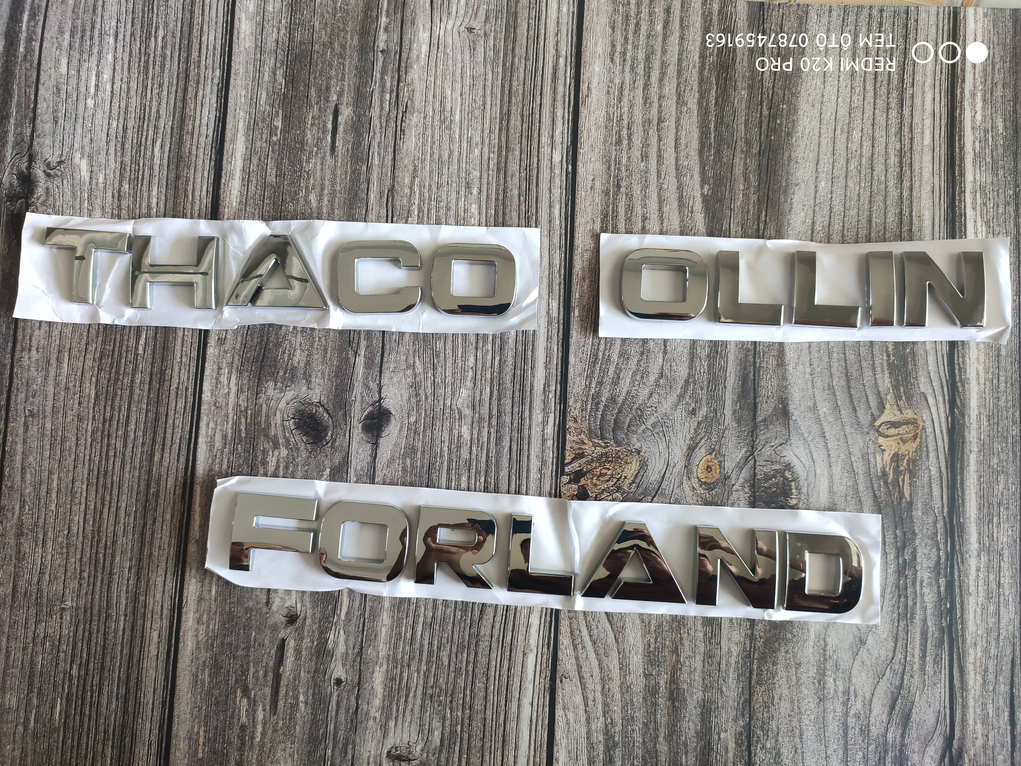 chữ nổi mạ crom Thaco, Ollin, Forland