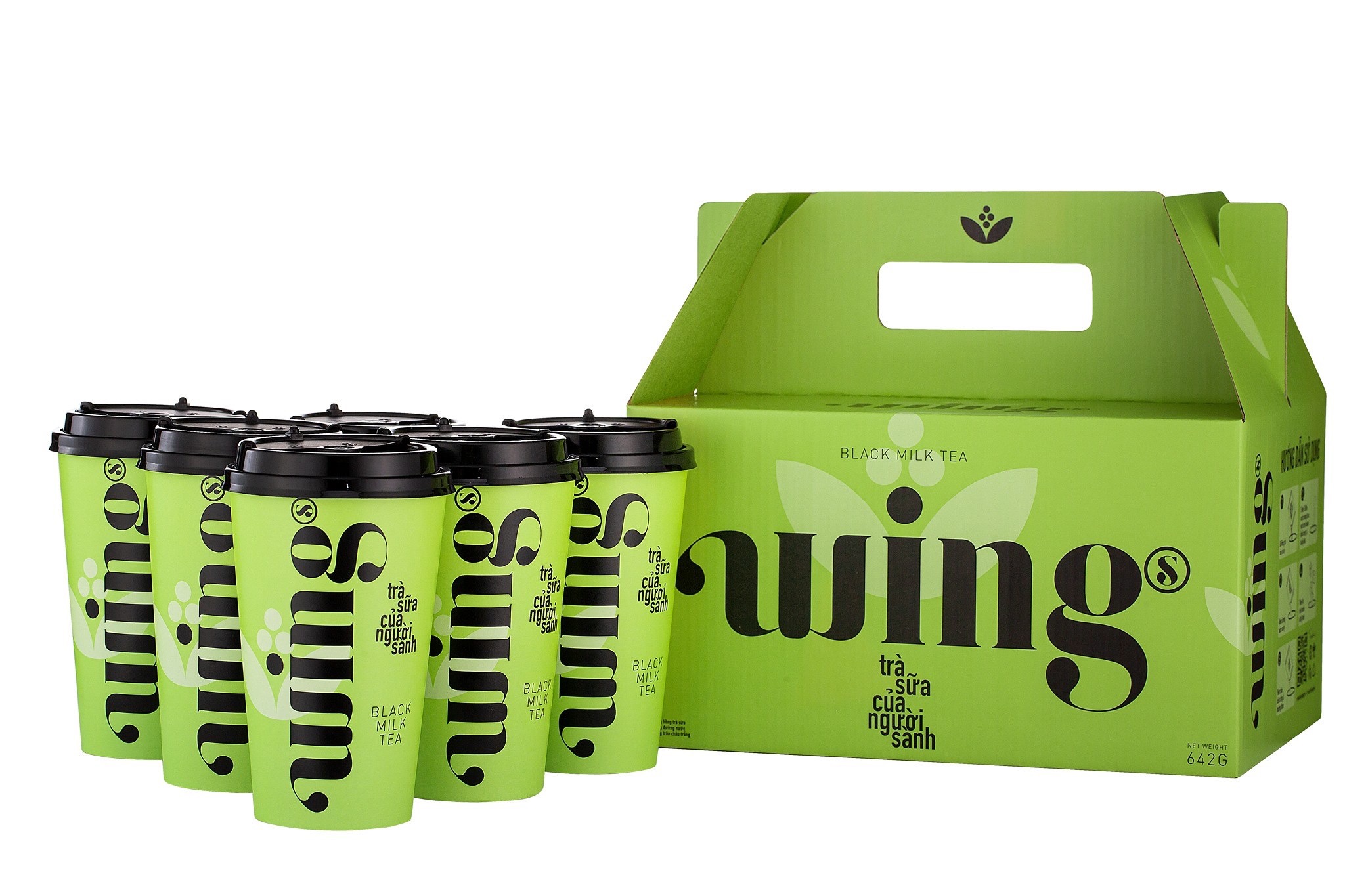 Lốc trà sữa hông trà WINGS - 6 cốc