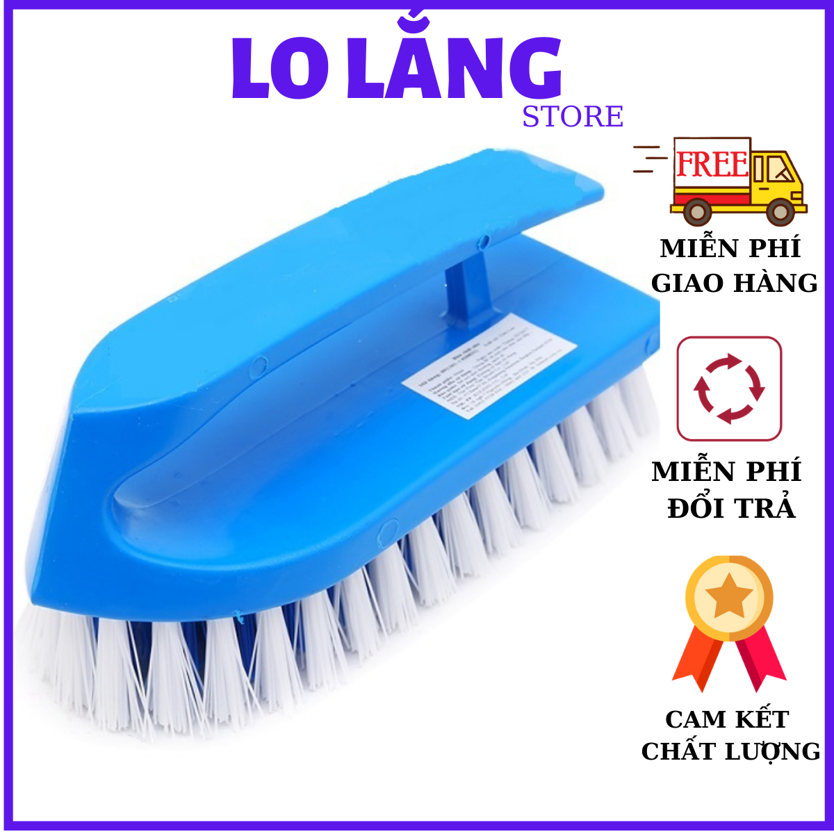 Bàn chải nhựa chà sàn và giặt đồ kiểu bàn ủi có tay cầm lớn tiện lợi cao cấp