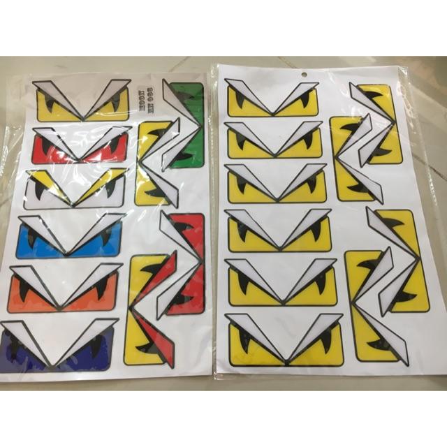 10 Tem nổi Fendi màu VÀNG dán xe, nón bh, vali