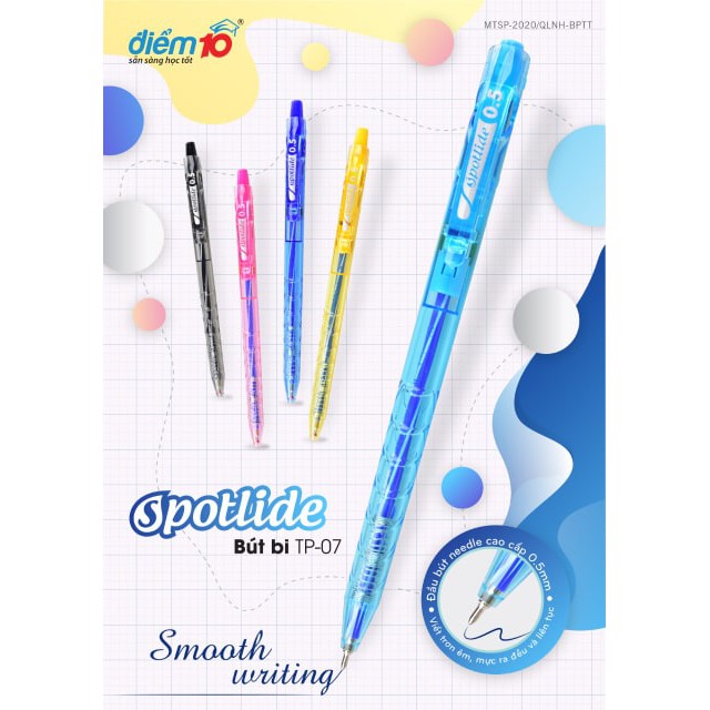 Bút bi điểm 10 tp-07 công nghệ mới nét 0.5mm (hộp 20 cây đủ màu) đa dạng mẫu mã chất lượng sản phẩm đảm bảo và cam kết hàng đúng như mô tả