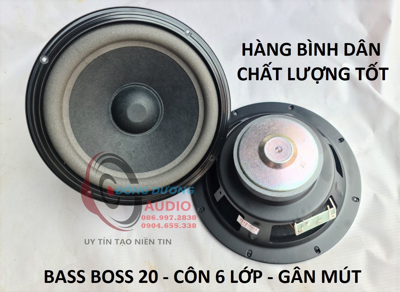 LOA BASS GIÁ RẺ - MỘT CỦ BASS 20 BOSS TỪ 90MM CÔN 6 LỚP - CÔNG SUẤT 150W - CỦ LOA RỜI