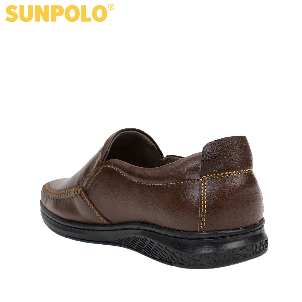 Giày mọi nam da bò SUNPOLO LMS265 (Đen, Nâu)