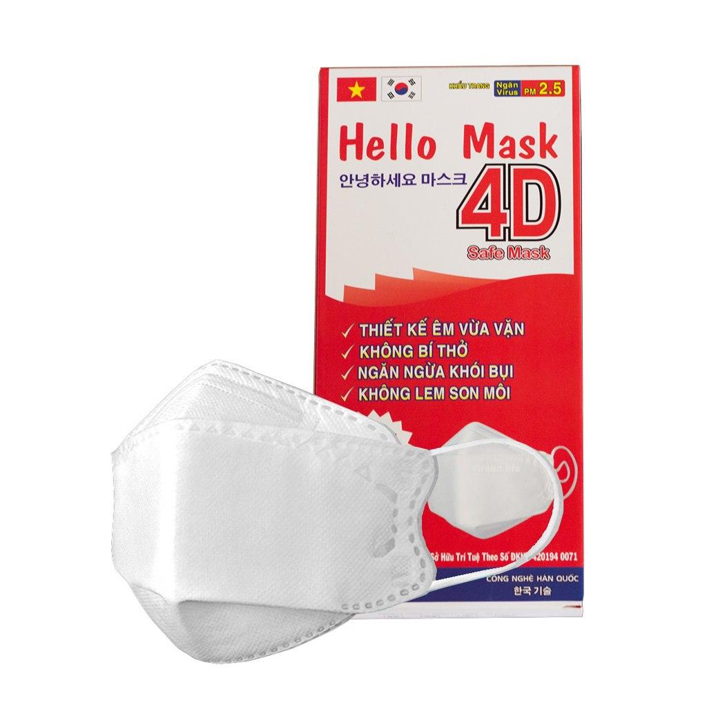 Hộp 10 khẩu trang 4D Hello Mask - ngăn virus 2.5PM