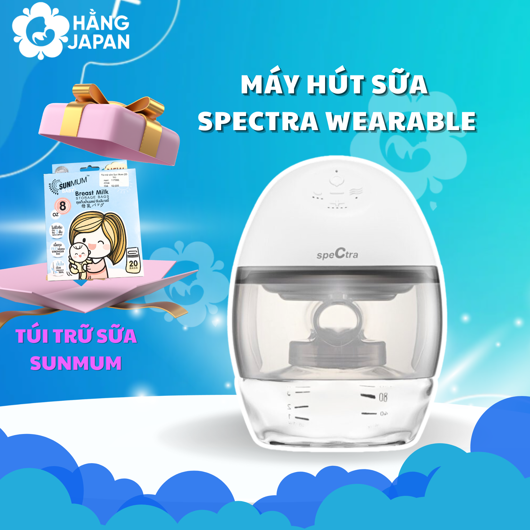 Máy hút sữa điện không dây Spectra Wearable - Bảo hành 24 tháng