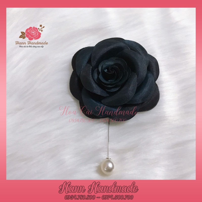 Hoa cài áo,  Hoa Hồng Cài Áo [HANN HANDMADE - Hoa cài áo, phụ kiện thời trang sỉ]