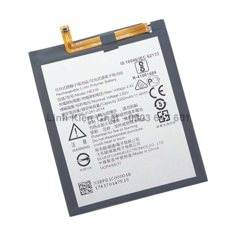 Pin dành cho Nokia 6 2017 TA-1021 TA-1033 3000mAh (Đen)