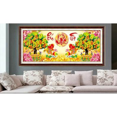 [HCM]Tranh Thêu PHÚC LỘC THỌ (223078)93×40cm