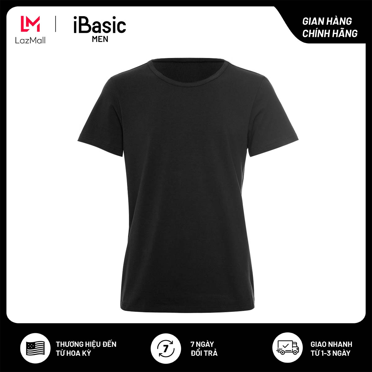 Áo thun nam iBasic cotton USA kháng khuẩn mặc nhà tay ngắn basic HOMM012-1