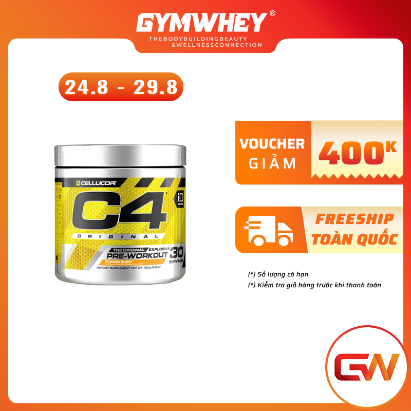 Tăng Sức Mạnh Sức Bền Tập Trung Tỉnh Táo Trong Khi Tập Luyện Pre Workout Cellucor C 4 Original 30 Lần Dùng Authentic