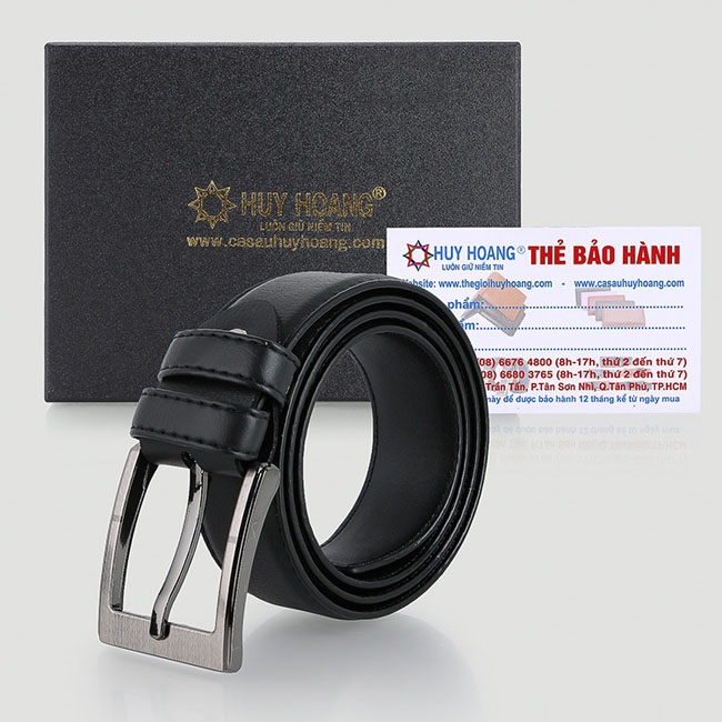 Thắt lưng nam 4 phân may viền màu đen HQ4002