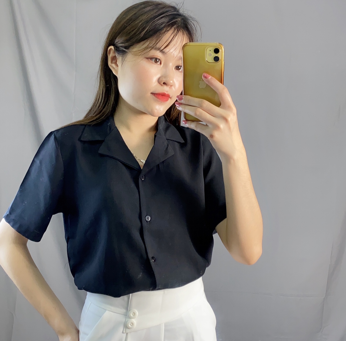 Áo Sơ Mi Cộc Tay Cổ Vest