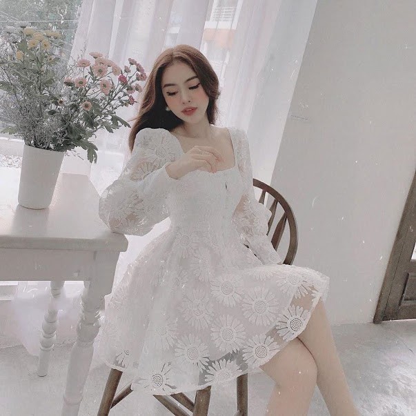 ĐẦM DỰ TIỆC REN HOA CÚC DAISY DRESS