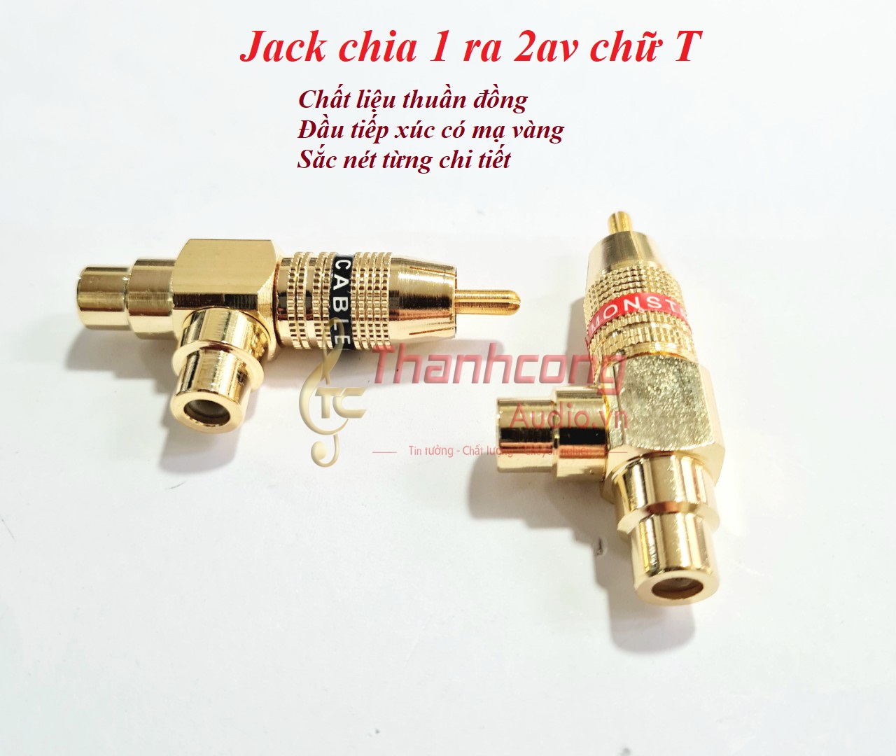 Đầu jack chia av/rca/video 1 ra 2 monster