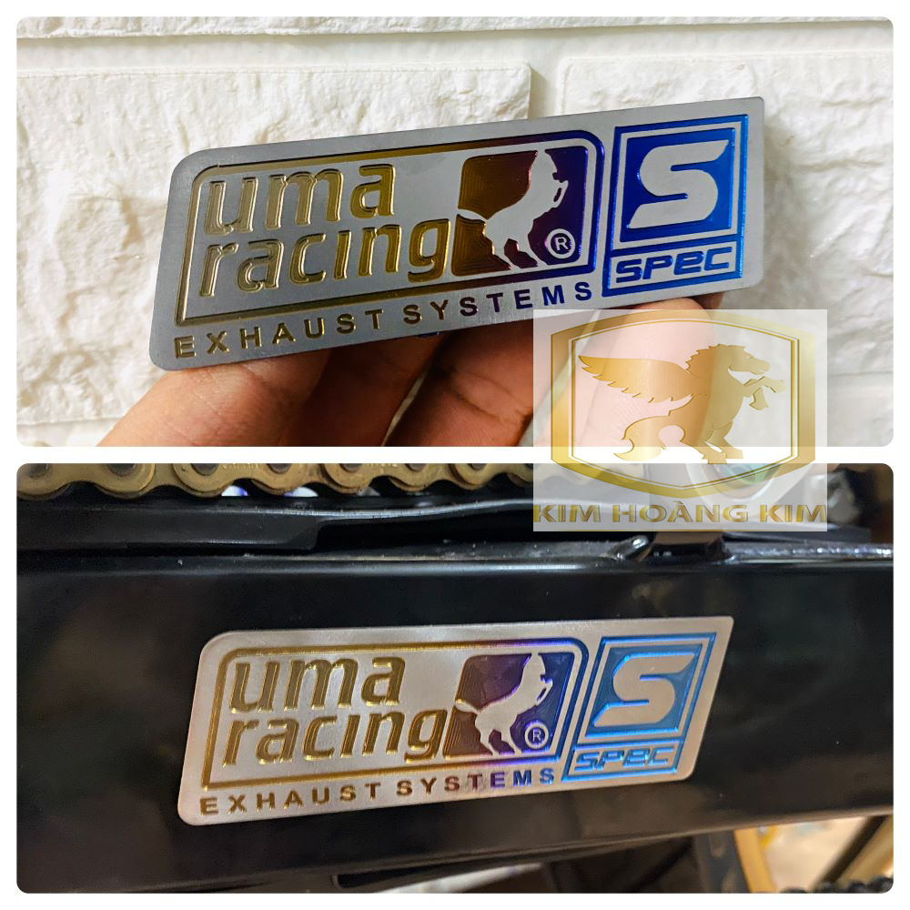 Tem TiTanium Hình Uma gắn xe máy (100% Titan)