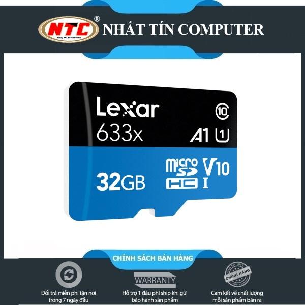 Thẻ nhớ MicroSDHC Lexar 32GB 633x A1 V10 U1 95MB/s - Không box (Xanh) - Nhất Tín Computer