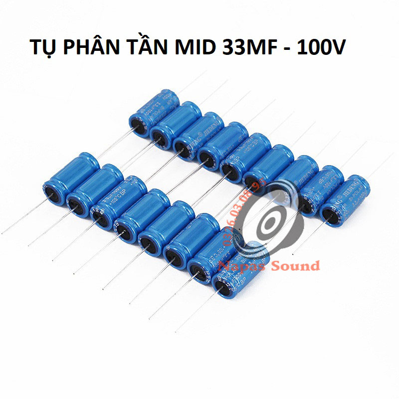 TỤ 33MF 100V KHÔNG PHÂN CỰC - TỤ LOA MID - TỤ LOA TRUNG - TỤ PHÂN TẦN