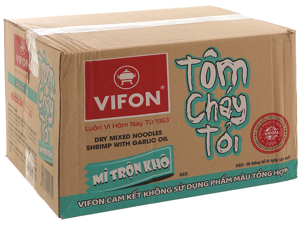 Thùng 24 ly Mì Trộn tôm cháy tỏi Vifon 75g
