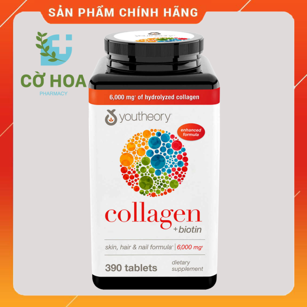 [HCM]Viên bổ sung Collagen youtheory Collagen + Biotin- Hộp 390 viên