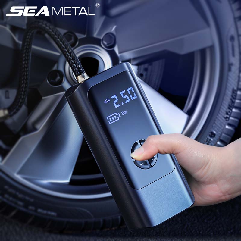 Máy bơm hơi bơm lốp xe cầm tay không dây 12V sạc lại được 4000mah-INTL