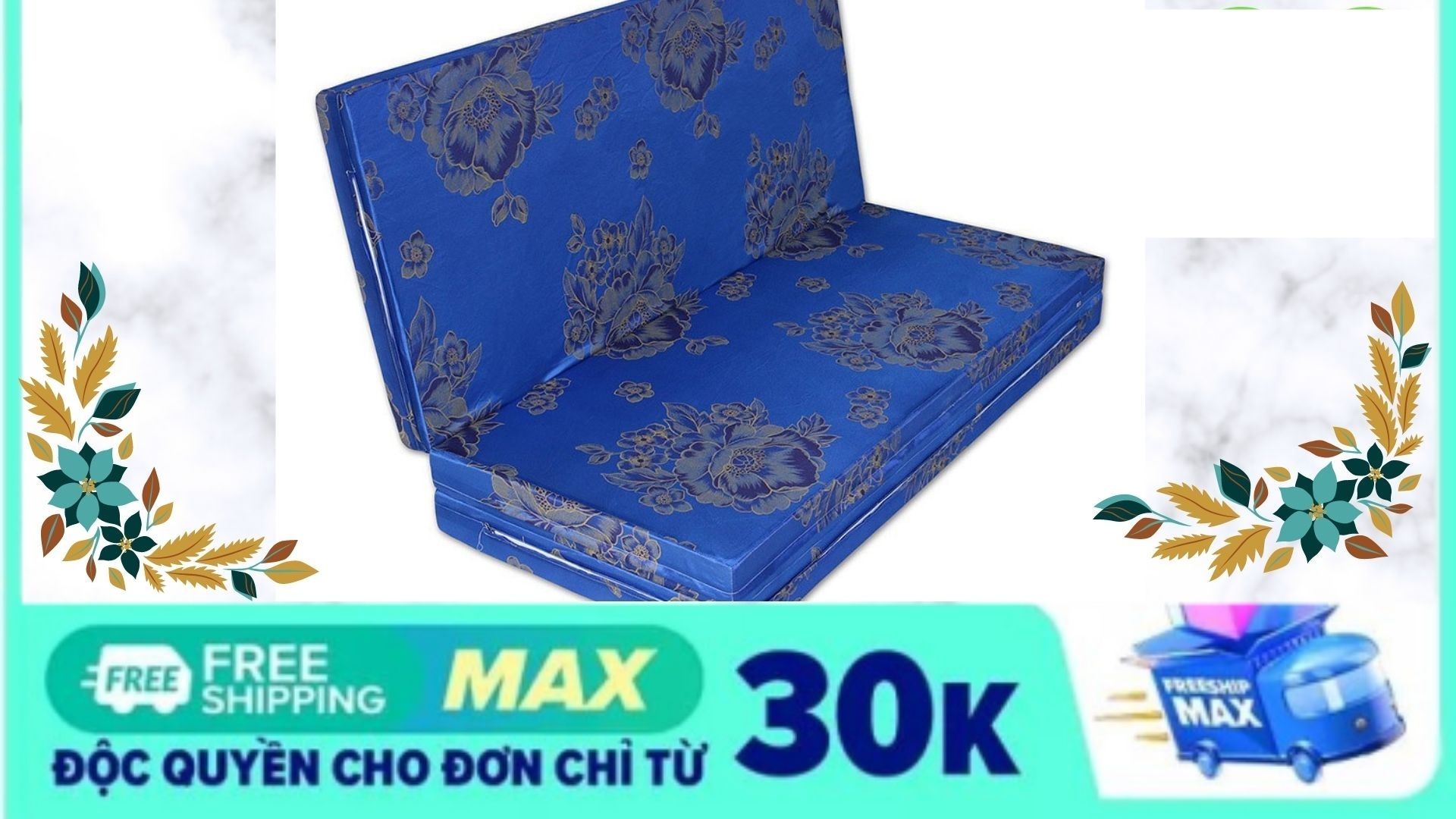 Nệm pe hàn quốc Gấp 3 SALE SẬP SÀN 1m2x2m CAO TỪ 3CM ĐẾN 9CM GIAO MÀU NGẪU