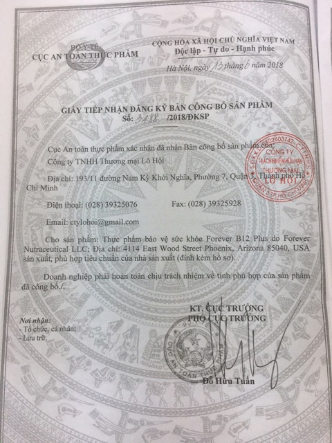 Thực phẩm cho sức khỏe Forever B12 plus