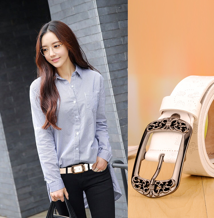 [HOT] Thắt lưng, dây nịt Nữ, da thật, bản rộng, phong cách Vintage